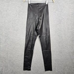 Commando Women's Black High-Rise Skinny Faux Leather Casual Leggings Sz XS